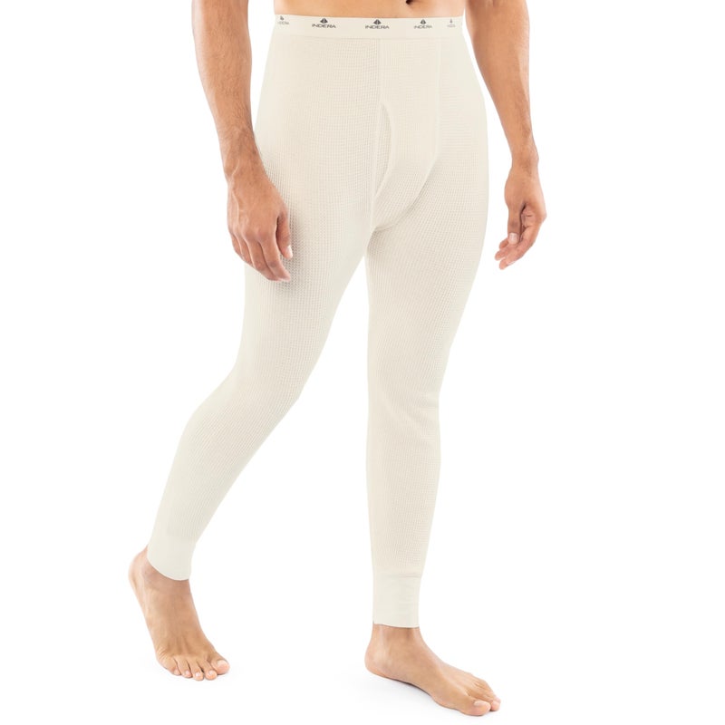 Indera Men's Heavyweight Cotton Waffle Long Johns Thermal Underwear Bottom, Natural, 2X - Image 3